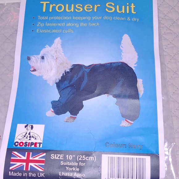 Trouser Dog Suit -Keeps Dog Clean & Dry 10โ Yorkie Chihuahua - Picture 4 of 4